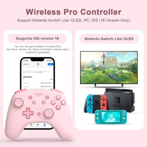 P N 9607 Wireless Switch Controller Joystick Gamepad For Pc Steam Game Nintendo Switch Ios 16 With 3