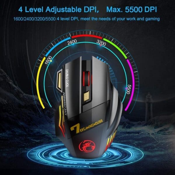 Rechargeable Wireless Mouse Bluetooth Gamer Gaming Mouse Computer Ergonomic Mause With Backlight Rgb Silent Mice For 2