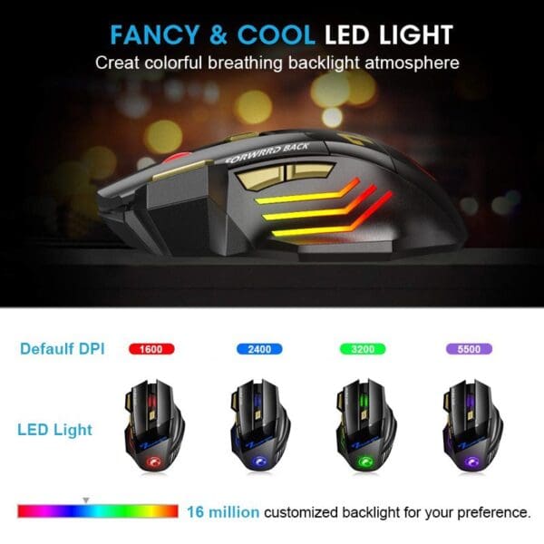 Rechargeable Wireless Mouse Bluetooth Gamer Gaming Mouse Computer Ergonomic Mause With Backlight Rgb Silent Mice For 4