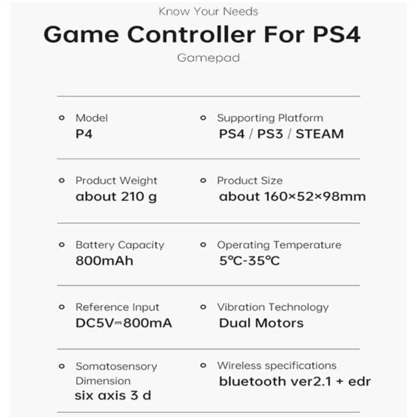 Bluetooth Double Vibration Controller For Ps4 Ps3 Wireless Gamepad Joystick For Ps4 Games Console Usb 6a Is 5