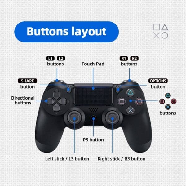 Job Balon Wireless Game Controller For Ps4 Bluetooth Compatible Vibration Gamepad For Ps4 Slim Pro Console 3
