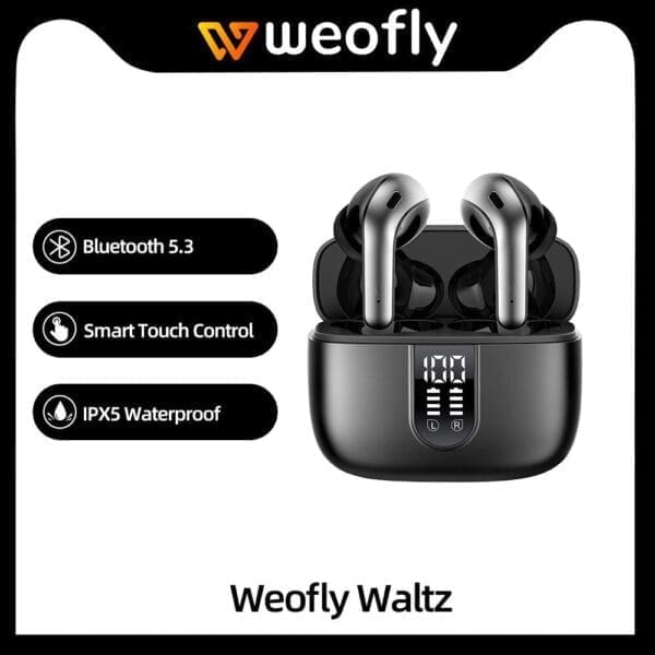 Weofly Waltz Tws Bluetooth Earphone Wireless V5 3 Led Power Display Headphones Ip 5 Waterproof In Ear