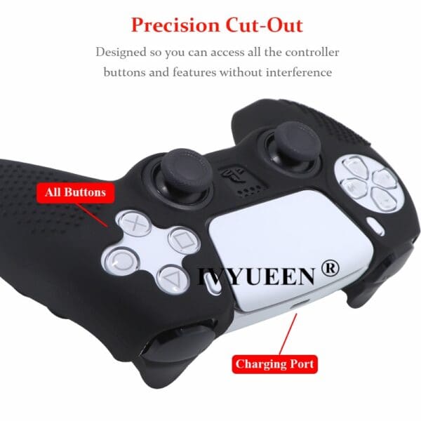 Ivyueen Anti Slip Silicone Cover Skin For Playstation Dualshock 5 Ps5 Controller Case Thumb Stick Grip 2