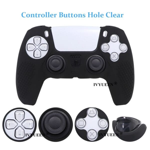 Ivyueen Anti Slip Silicone Cover Skin For Playstation Dualshock 5 Ps5 Controller Case Thumb Stick Grip 3